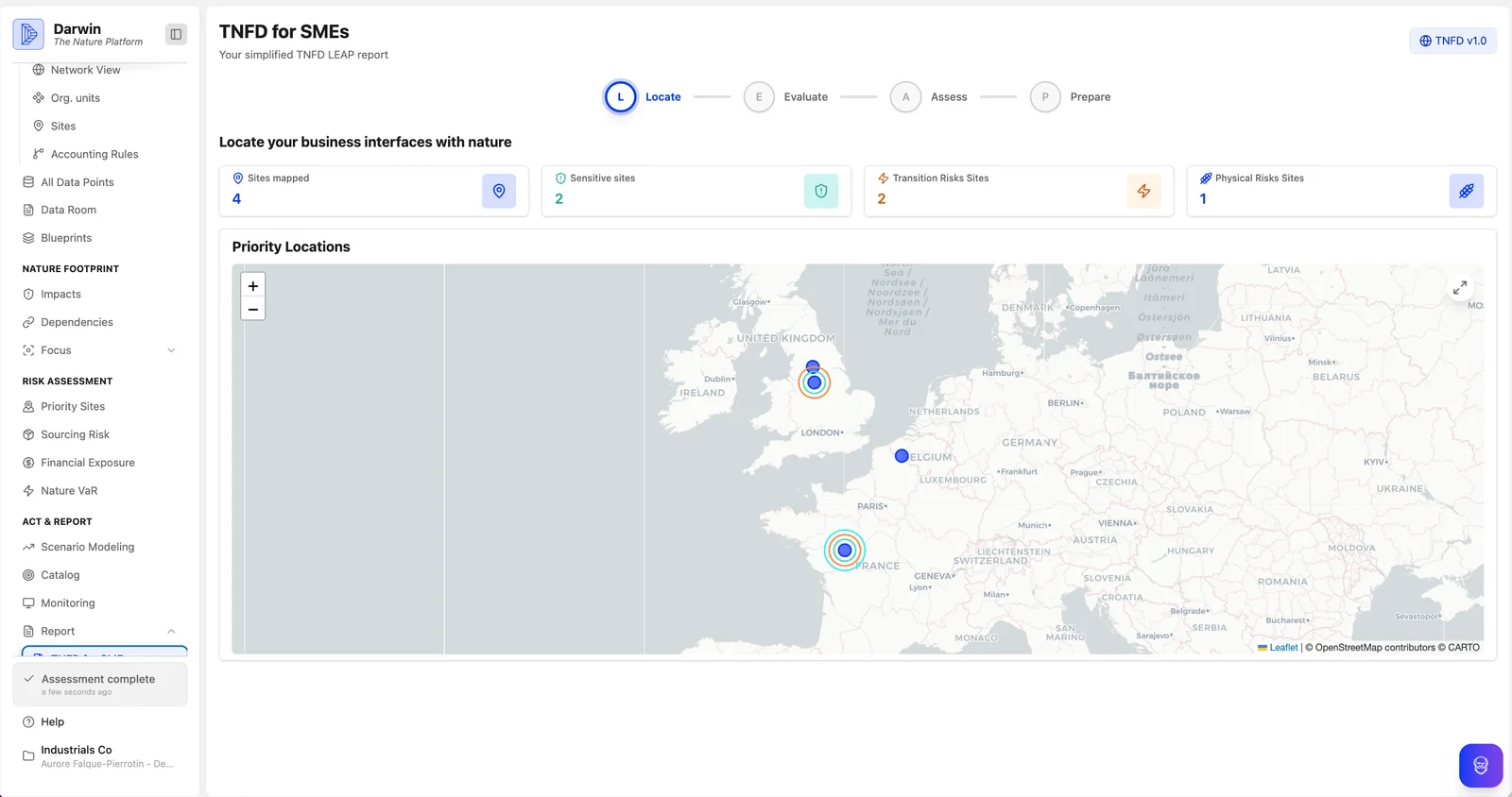 Darwin platform — reporting dashboard