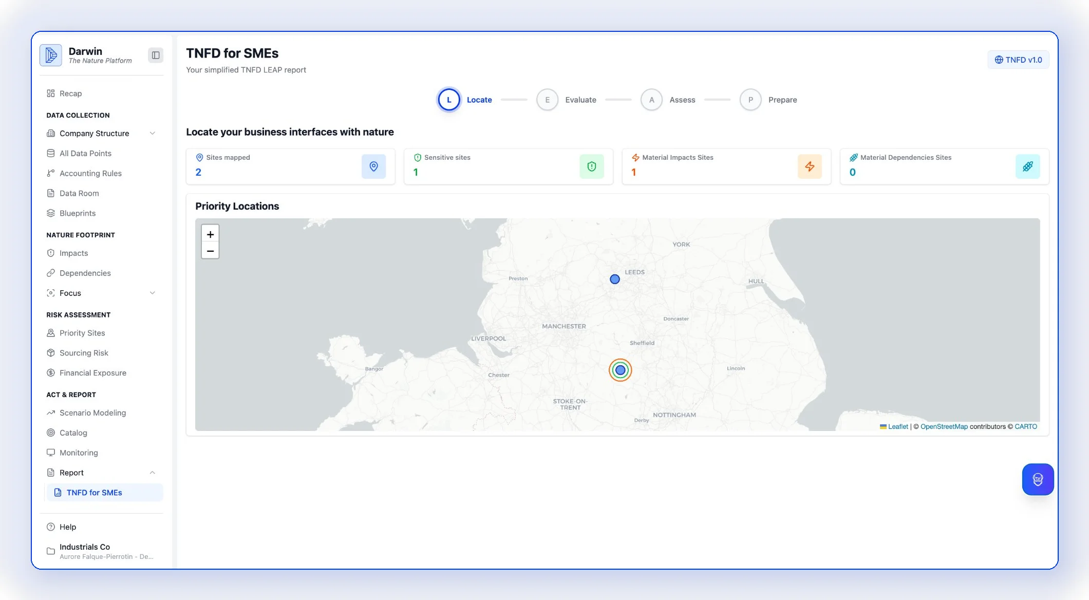 Track and report dashboard